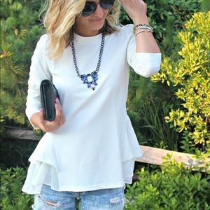 Peplum White Top